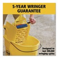 Buckets & Wringers | Rubbermaid Commercial FG748000YEL WaveBrake 2.0 26 qt. Side-Press Plastic Bucket/Wringer Combos - Yellow image number 10