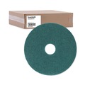 Floor Pads-Stripping | Boardwalk BWK4016GRE 16 in. Diameter Heavy-Duty Scrubbing Floor Pads - Green (5/Carton) image number 1