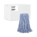 Mop Heads | Boardwalk BWK2024B #24 Cotton/Synthetic Fiber Cut-End Standard Mop Head - Blue (12/Carton) image number 0