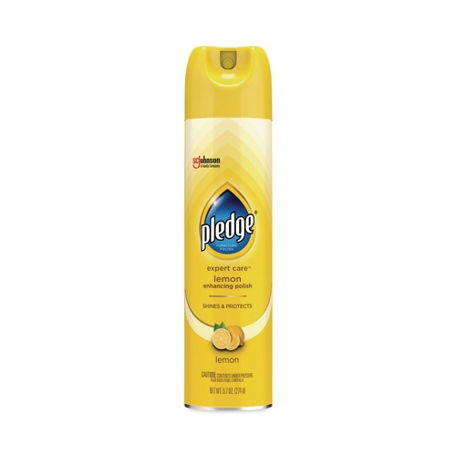 Furniture Cleaners | Pledge 100-46500738095 9.7 oz. Aerosol Spray Furniture Polish - Lemon (6/Carton) image number 0