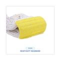 Mop Heads | Boardwalk BWK501WH 5 in. Headband Cotton/Synthetic Super Loop Wet Mop Head - Small, White (12/Carton) image number 7