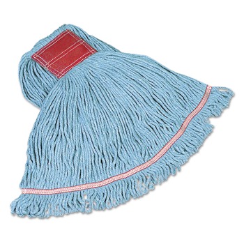 MOP HEADS | Rubbermaid Commercial FGC15306BL00 Swinger Loop Cotton/Synthetic Wet Mop Heads - Large Blue (6/Carton)