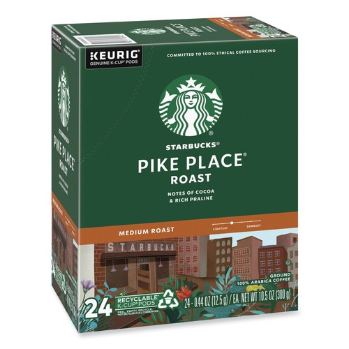 Coffee - Caffeinated | Starbucks 12434812 Coffee K-Cups Pack - Pike Place (24/Box) image number 0