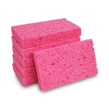 SPONGES | Boardwalk A21BWK 0.9 in. Thick 3.6 in. x 6.5 in. Cellulose Sponges - Small, Pink (2/Pack, 24 Packs/Carton)