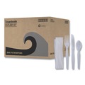 Cutlery Kits | Boardwalk BWKFKTNHWPSWH 4-Piece Heavyweight Fork/Knife/Napkin/Teaspoon Cutlery Kit - White (250/Carton) image number 3