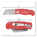 Knives & Multi-Purpose Tools | GreatNeck 12614 1.25 in. Blade 3.5 in. Aluminum Handle Quick Change Lock Back Utility Knife - Red image number 1