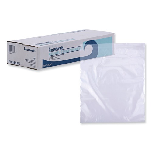 Resealable Bags | Boardwalk BWK2GALBAG 13 in. x 15 in. 2 gal. 1.75 mil. Reclosable Food Storage Bags - Clear (100/Box) image number 0