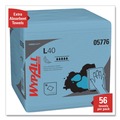 Perforated Roll & Hand Towels | WypAll 05776 L40 1/4 Fold 12.5 in. x 12 in. Wiper - Blue (56/Box, 12 Boxes/Carton) image number 3