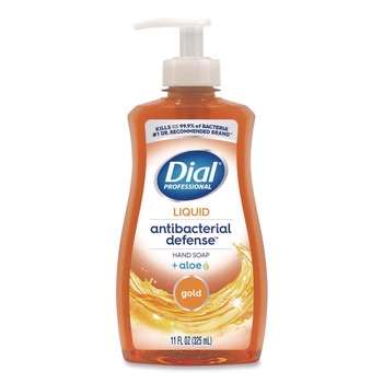 Dial Professional 1700035470 11 oz. Pump Bottle Antibacterial Defense Gold Hand Soap Plus Aloe - Original