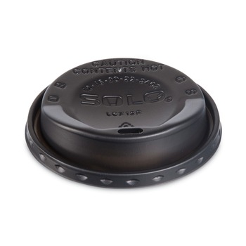 SOLO LGXBK2-0004 12 oz-20 oz The Gourmet Lid Plastic Hot Cup Lids for Trophy Plus - Black (125 Lids/Sleeve, 12 Sleeves/Carton)