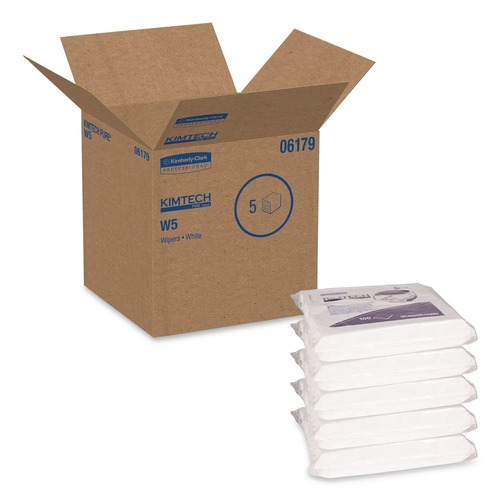 Cleaning Cloths & Wipes | Kimtech 06179 9 in. x 9 in. W5 Flat Double Bag Spunlace Critical Task Wipers - Unscented, White (500/Carton) image number 0