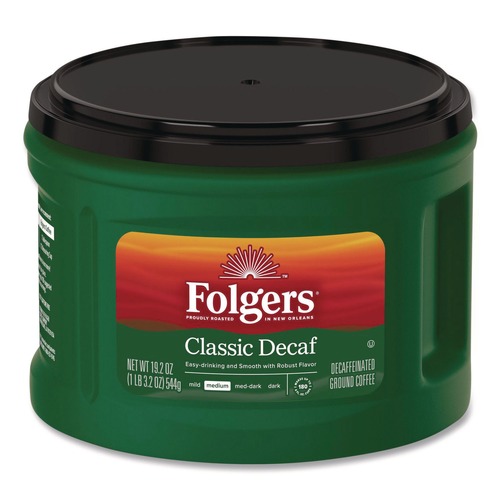 Coffee - Decaffeinated | Folgers 2550030406 22.6 oz. Classic Roast Decaffeinated Ground Coffee image number 0