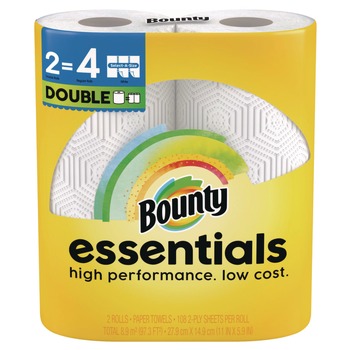  | Bounty 80782402 Essentials Select-A-Size 2-Ply Kitchen Roll Paper Towels - White (8/Carton)