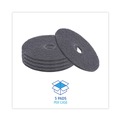 Floor Pads-Stripping | Boardwalk BWK4017HIP 17 in. Diameter High Performance Stripping Floor Pads - Black (5/Carton) image number 3