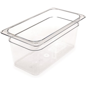 FOOD STORAGE CONTAINERS AND LIDS | Carlisle 3066207 6.88 in. x 12.75 in. x 6 in. 5.7 qt. StorPlus Polycarbonate Plastic Food Pan - Clear
