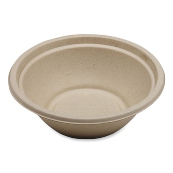 World Centric BO-SC-U24-LFP 7.4 in. x 7.4 in. x 2.3 in. 24 oz. Paper Fiber Bowls - Natural (500/Carton)