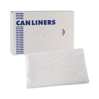 HIGH DENSITY TRASH BAGS | Boardwalk Z8048VNK 40 in. x 48 in. 45 gal. 16 mic High Density Industrial Can Liners Flat Pack - Natural (200/Carton)