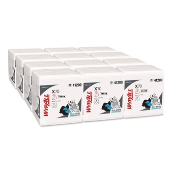 WypAll 41200 X70 1/4-Fold 12-1/2 in. x 12 in. Cloths - White (76/Pack 12 Packs/Carton)