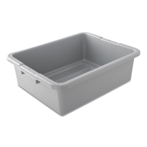 Perforated Roll & Hand Towels | Rubbermaid Commercial FG335192GRAY 17.13 in. x 21.5 in. x 7 in. Undivided 7.6 Gallon Bus/Utility Box - Gray image number 0