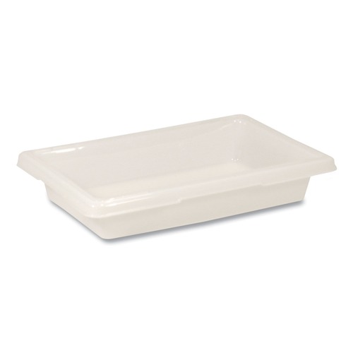 Food Storage Containers & Lids | Rubbermaid Commercial FG350700WHT 2 Gallon 18 in. x 12 in. x 3-1/2 in. Food Tote Boxes - White image number 0