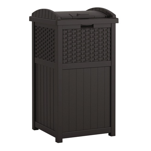 Outdoor Waste Receptacles | Suncast GHW1732BK Trash Hideaway 30-Gallon Plastic Waste Bin - Black image number 0