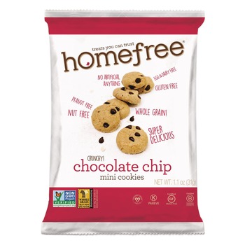 SNACKS | Homefree LGFMCC30 1.1 oz. Pack Gluten Free Mini Cookies - Chocolate Chip (180/Carton)