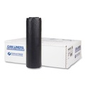 High-Density Trash Bags | Inteplast Group S404822K 45 gal. 22 microns 40 in. x 48 in. High-Density Interleaved Commercial Can Liners - Black (25 Bags/Roll, 6 Rolls/Carton) image number 1