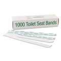 Toilet Seat Covers | Bagcraft 300591 Sani/Shield Printed 16 in. x 1.5 in. Toilet Seat Band - Deep Blue/White (1000/Carton) image number 0