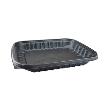 Pactiv Corp. YCNB12X94800 48 oz. 11.75 in. x 8.75 in. x 1.61 in. EarthChoice Entree2Go Takeout Container - Plastic, Black (200/Carton)