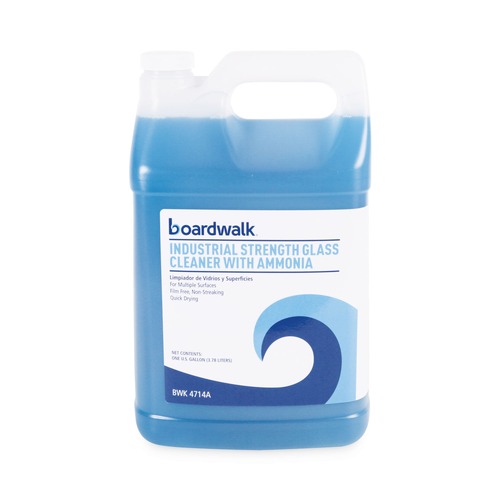 Disinfecting & Cleaning Solutions | Boardwalk BWK4714AEA 1 Gallon Bottle Industrial Strength Glass Cleaner with Ammonia image number 0