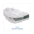 Mop Heads | Boardwalk BWK502WHNB Premium Standard Cotton/Rayon Fiber Mop Head - Medium, White (12/Carton) image number 7