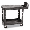 Carts | Rubbermaid Commercial FG450500BLA 19.19 in. x 37.88 in. x 33.33 in. 500 lb. Capacity Plastic Flat Shelf Utility Cart - Black image number 0