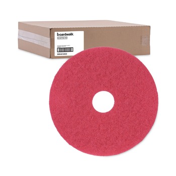 Boardwalk BWK4016RED 16 in. Diameter Buffing Floor Pads - Red (5/Carton)