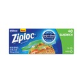 Resealable Bags | Ziploc 383179 1.2 mil. 6.5 in. x 5.88 in. Resealable Sandwich Bags - Clear (40/Box) image number 0