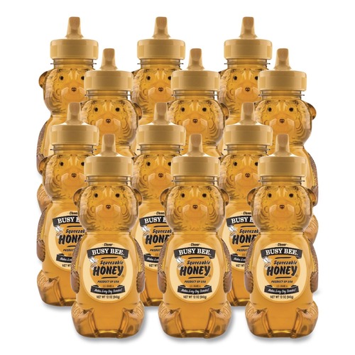 Breakroom Condiments | Busy Bee GHZ90130 12 oz Bottle Clover Honey (12/Carton) image number 0