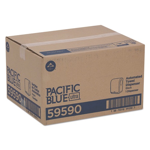 Towel Dispensers | Georgia Pacific Professional 59590 Pacific Blue Ultra 12.9 in. x 9 in.x 16.8 in. Automated Paper Towel Dispenser - Black image number 0