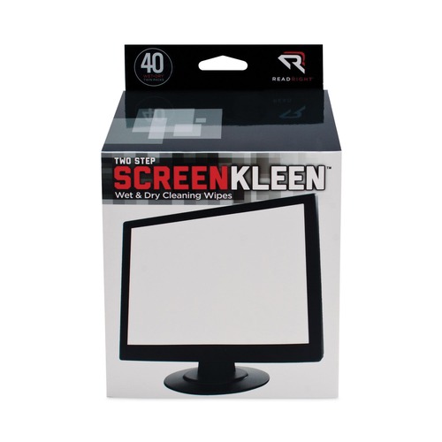 Cleaning Cloths & Wipes | Read Right RR1305 5 x 5 Two Step ScreenKleen Wet and Dry Cleaning Wipes - Unscented (40/Box) image number 0