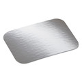 Food Containers & Lids | Handi-Foil 2060L 7 in. x 5 in. Laminated Aluminum Board Lid - Silver/White (500/Carton) image number 0