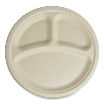 World Centric PLSCU10TLFS 10 in. Diameter Paper Fiber Plates - Natural (700/Carton)