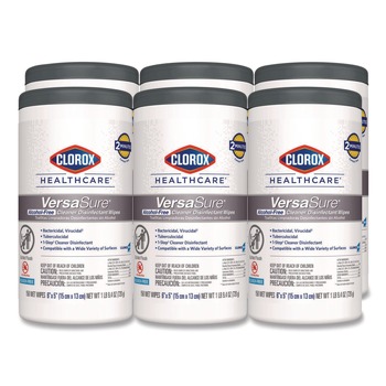  | Clorox Healthcare 31758 VersaSure 6.75 in. x 8 in. 1-Ply Cleaner Disinfectant Wipes - White Fragranced (6/Carton)