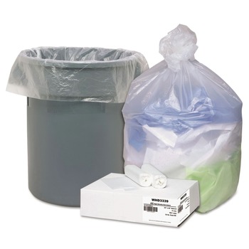 Ultra Plus 1506850 33 in. x 40 in. 11 mic 33 Gallon Can Liners - Natural (100/Carton)