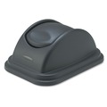 Waste Receptacle Lids | Rubbermaid Commercial FG306700BLA Rectangular Free-Swinging Plastic Lids - Black image number 0