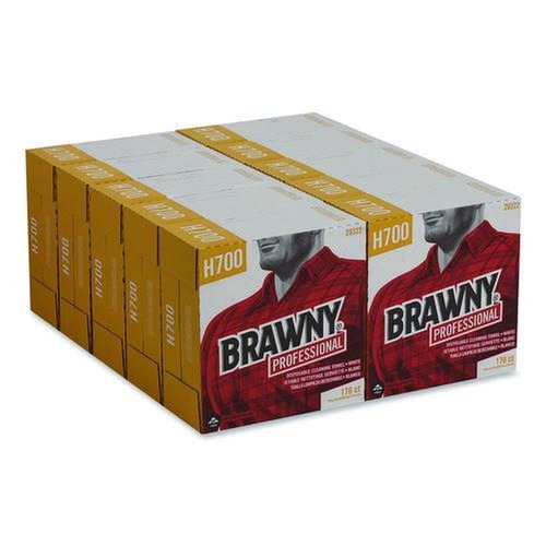 Perforated Roll & Hand Towels | Georgia-Pacific 29322 9 in. x 12.5 in. Heavyweight HEF Disposable Shop Towels - White (176/Box, 10 Boxes/Carton) image number 0