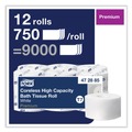 Toilet Tissues | Tork 472885 2-Ply Coreless High Capacity Bath Tissue - White (12/Carton) image number 2