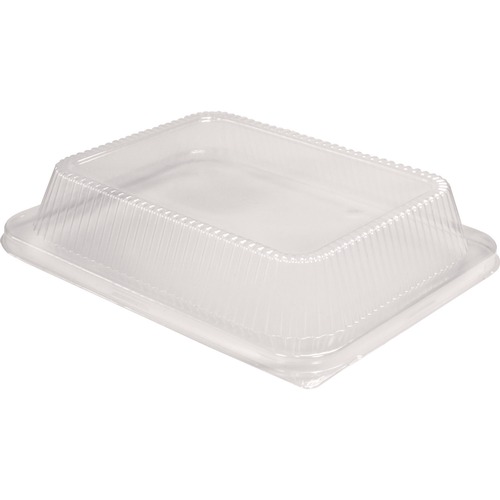 Steam Table Parts | Handi-Foil HFA 321HDL 10.75 in. x 13.12 in. High Dome Lids for Half-Size Pan (100/Carton) image number 0