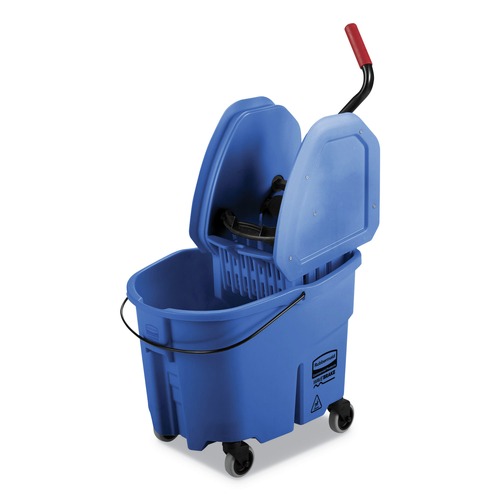 Buckets & Wringers | Rubbermaid Commercial FG757888BLUE WaveBrake 2.0 35 qt. Down-Press Plastic Bucket/Wringer Combos - Blue image number 0