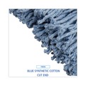 Mop Heads | Boardwalk BWK2016B #16 Cut-End Standard Head Cotton/Synthetic Fiber Mop Head - Blue (12/Carton) image number 6