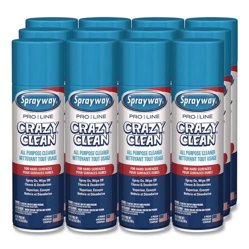 All Purpose Cleaners & Degreasers | Sprayway PRO LINE 1000057598 19 oz Crazy Clean Aerosol Spray - Unscented (12/Carton) image number 0