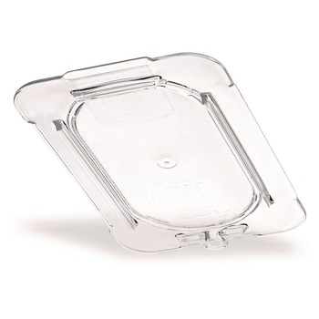 Carlisle 10336U07 4.31 in. x 6.88 in. x 0.44 in. StorPlus Polycarbonate Flat Universal Plastic Lid - Clear