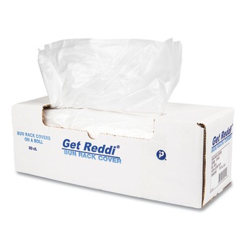 Inteplast Group BR52X80 52 in. x 80 in. 15 Micron Bun Rack and Pan Cover - Clear (50/Carton)